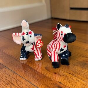 TY Beanie Baby – Lefty & Righty Excellent Condition With Tags